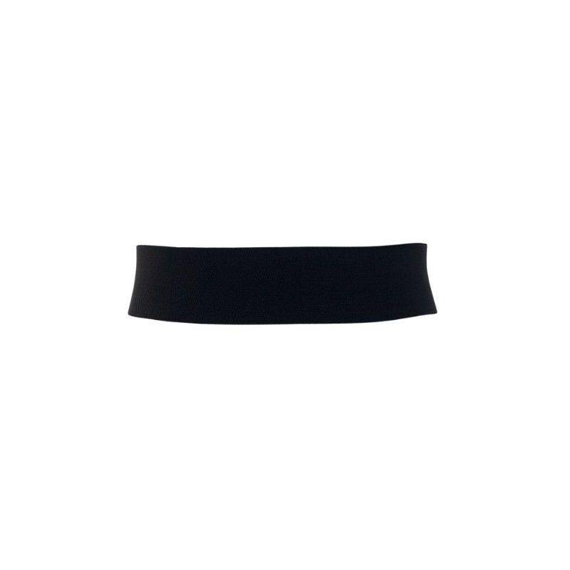 eVogues Plus Size Interlock Elastic Belt with Hook Closure Black