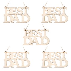 Dad Fathers Day Tree Decorations and Ornaments Best Dad Wall Decor Dad Sign for Home Decor Dad Birthday Decorative Signage from Daughter Dad Plaque from Son Daddy Hanging Sign Dad Party Supplies 5Pcs