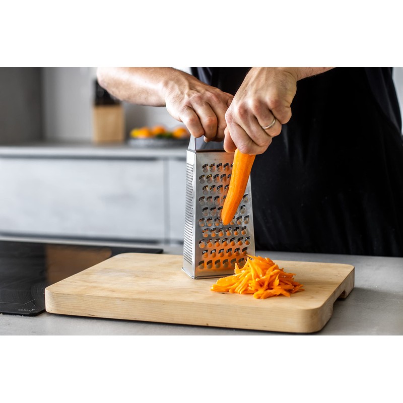 MasterClass Acid-Etched Stainless Steel Box Grater with Handle, 24 cm