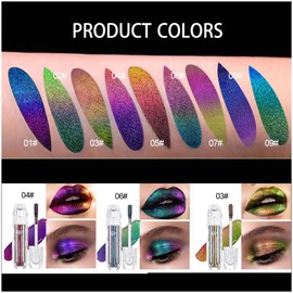YIBABY 3 Colors Chameleon Liquid Eyeshadow Set, Multi-Dimensional Highly Pigment Eye Looks, Multi-use Metallic Eyeshadow & Lip Makeup, Quick Drying, Sparkling Shiny Eye Makeup