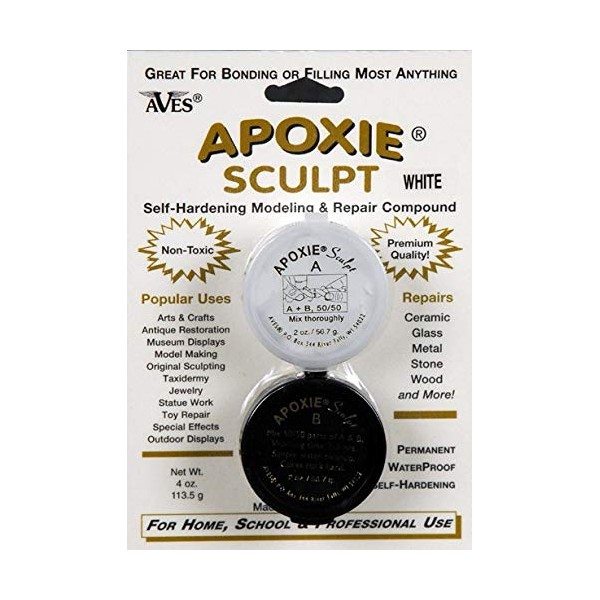 Aves Apoxie Sculpt - 2 Part Modeling Compound (A & B) - 1/4 Pound, White