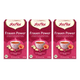 Yogi Tea - Frauenpower, Ayurvedic Organic Spice and Herbal Tea, Naturally Caffeine-Free, Angelica Root, Ginger, Hibiscus, Yogi Tea, Pack of 3, 3 x 17 Bags (51 Tea Bags Total)