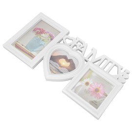 lvifloae Heart Frame,Multiple Picture Frame Unique Design Modern Style 3 Hole Love Photo Frame with Small Hook Engagement Gift Love Picture Frame for Couple Anniversary Wedding