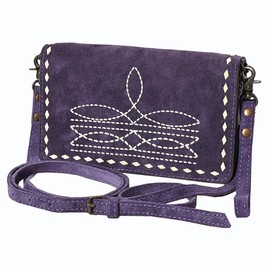 American Darling Western Small Cross Body Genuine Leather Handbag Purse Wallet Bag For Women Girls Purple| Western Handbags