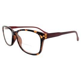 Incredible Bargains The Havana Stylish Tortoise Shell Bifocal Reading Glasses + 2.50 Burgundy