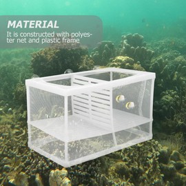 iplusmile Fish Tank Breeder Net: Aquarium Fish Breeding Box with Suction Cups Fry Hatchery Net Nursery Isolation Box Aquarium Mesh Nursery for Shrimp Betta Guppy,26 × 15 × 18 cm