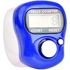ZGLUZP Blue Finger Counter Display Counter LED Digital Row Counter, Handheld Number Click Counter, Electronic Finger Counter Hand Tally Counter with Ring for Golf Field Lap Counters