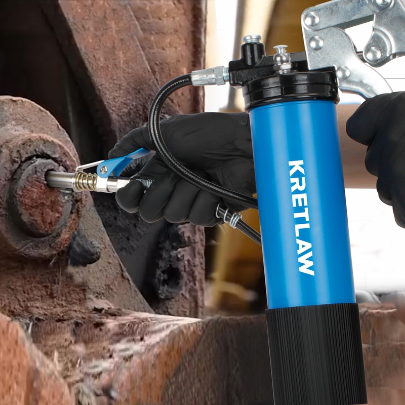 KRETLAW Grease Gun, 7000 PSI Heavy Duty Professional Pistol Grip