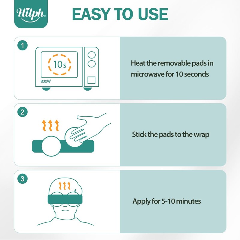 Hilph Microwavable Eye Mask for Dry Eyes & Stye, Adjustable