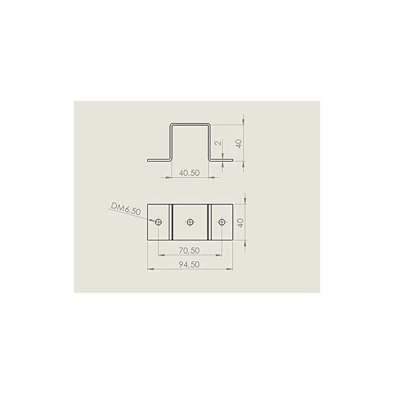 Vabenco Square Pipe Clamp, Square 20 x 20 to 100