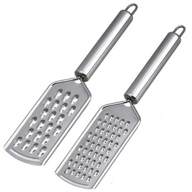 2PCS Kitchen Cheese Grater Set - Stainless Steel Graters for Cheese, Vegetables, and More - Durable Handheld Grater- Easy to Use, Clean, and Store