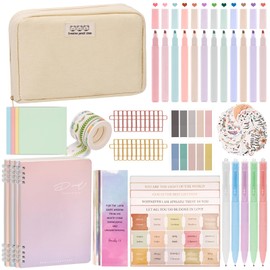 COZFUR Bible Journaling Kit Bible Study Supplies for Women with Pencil Case, Highlighters, Pens, Notebook and Tabs, Bible Study Tools Christian Gifts