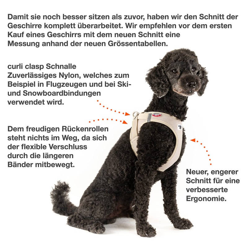 curli Vest Harness, Clasp, Air Mesh, Blue, L