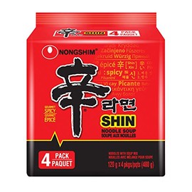 Nongshim Shin Original Ramyun, Spicy, 4.2 Oz, 4 Count, Pack of 8