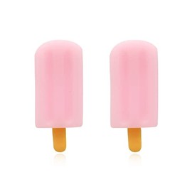 Popsicle Earrings for Women, Cute Food Ice Cream Earrings for Girls, Colorful Ice Lolly Post Earrings Hypoallergenic, Rainbow Ice Cream Earrings Studs, Ice Cream Jewelry Gifts Funny Earrings (Pink)