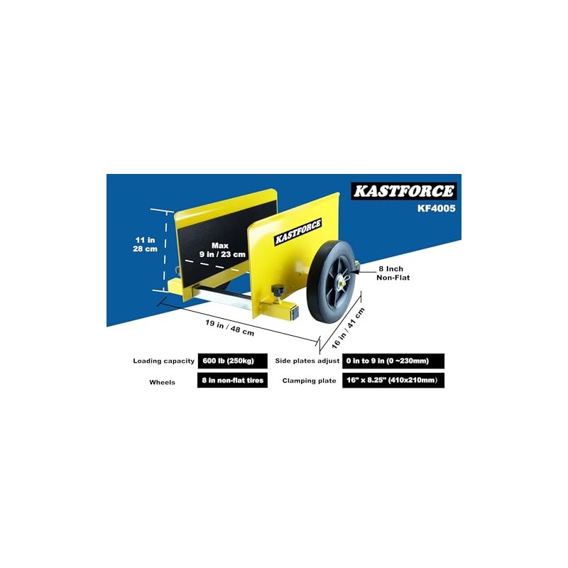 KASTFORCE Panel Dolly, Full-Rubber-Pad-Protecting, 600 Lbs Capacity, Drywall Mover with