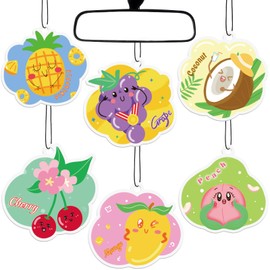 LA BELLEFÉE Duftbaum Auto, Car Air Freshener, Lufterfrischer Duftbaum, Duftanhänger Auto, Schubladen Schränke Duftanhänger 6 Duft Kokosnuss, Kirsche, Mango, Ananas, Pfirsich, Traube