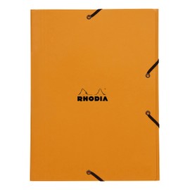 Rhodia 24328C Portfolio Folder with Elastic Closure, 3 Flaps, for DIN A4, 24 x 32 cm, Practical and Robust, Orange, Pack of 1