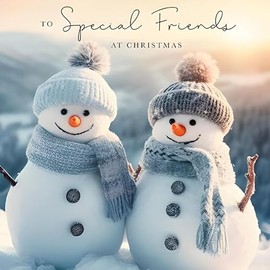 Special Friends Christmas Card - Snowman Couple - Jolly Festive Design - Made in the UK - Eco-Friendly