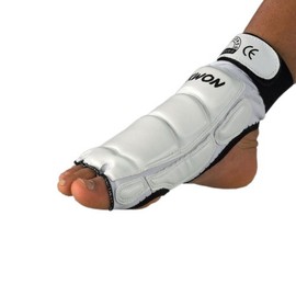 Taekwondo Foot Protectors CE White or Black (White, XS)