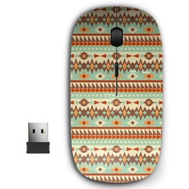 2.4G Ergonomic Portable USB Wireless Mouse for PC, Laptop, Computer, Notebook with Nano Receiver ( Aztec Style )