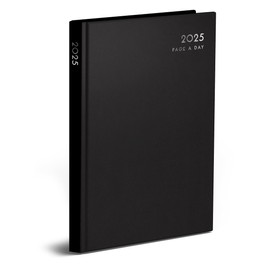 VIVAAS 2025 Diary A4 | A5 | A6 Diary Page A Day Desk And Week To View Diary Hard Backed Diaries Organiser For Student, Teacher, Home, Office, Business Year Planner (A5 Day A Page, Black)