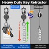 1 Pack Retractable Keychain Heavy Duty Carabiner Badge Holder with
