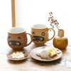 Fukubeya Mino Ware Raccoon Plates, Set of 4, Made in