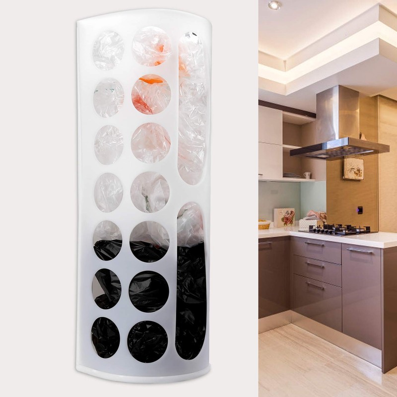 Lunies Grocery Bag Holder - Wall Mount Hanging Trash Bag