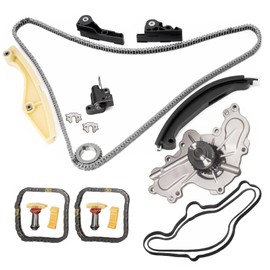 Engine Timing Chain Kit w/Water Pump Compatible with Ford F-150, Explorer, Mustang, Edge, Taurus, Transit-150， Lincoln MKX, MKS, MKZ 2011-2019, 3.7L 3.5L V6 3496cc 3726cc #OE BL3Z-6268-A AT4Z-6268-A