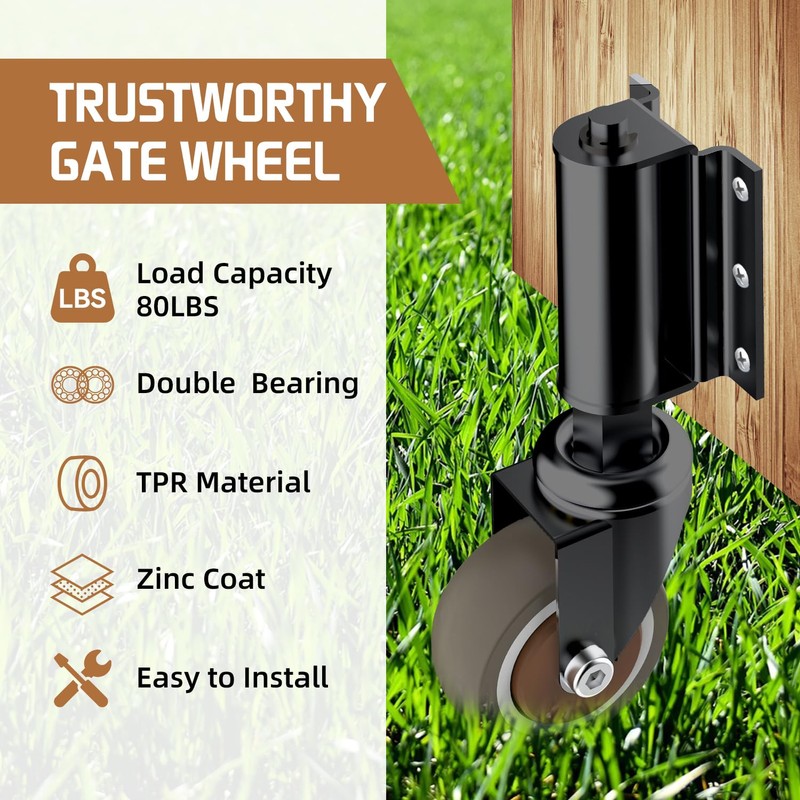 USCaster 1 Pack Gate Wheel 2inch Gate Caster for Wooden