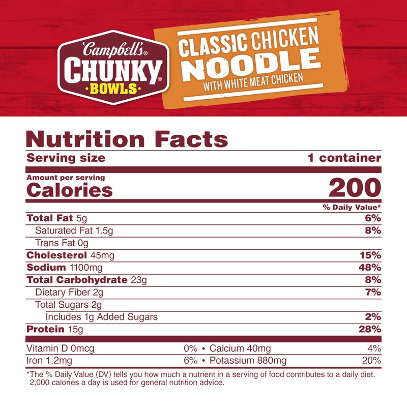 Campbell's Chunky Soup, Classic Chicken Noodle Soup, 15.25 oz Microwavable