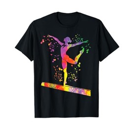 Ginnasta su Balance Beam Ragazze Bambini Ginnastica Artistica Maglietta