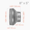 HVAC OV 8" to 5" Inch Round Duct Reducer -
