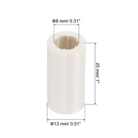 PATIKIL 13x25mm Pool Cue Ferrules, 10 Pack Billiard Cue Ferrules Slip on Snooker Pool Stick Tips Replacement Accessories, White