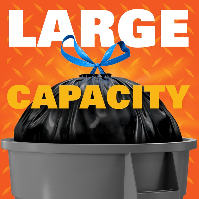 Hefty Strong Large Trash Bags, Black, 30 Gallon, 28 Count