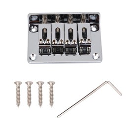 4-string Guitar Bridge, Durable Guitar Bridge Replacement Parts for Cigarbox Electric Guitars Bass Ukulele (Silver)
