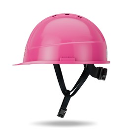 DS-SMAAT Reflective Safety Hard Hat with Visor,Vented Protection Construction Hard Hat,ANSI Z89.1& OSHA Approved Safety Helmet (Pink)