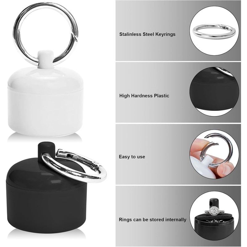 2 Pcs Ring Holder Keychain,Jewelry Holder for Storing Earrings Rings