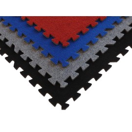 Get Rung - Interlocking Foam Floor Carpet Tiles - 24" x 24" x 3/8" Black - EVA Foam Interlocking Carpet Floor Tiles for Kids - Garage Floor Tiles Interlocking for Basement, Classrooms