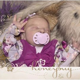 Honeybug NEW COLOR Honeybug PREEMIE Magnetic Pacifier reborn art doll Lilly PURPLE pastel