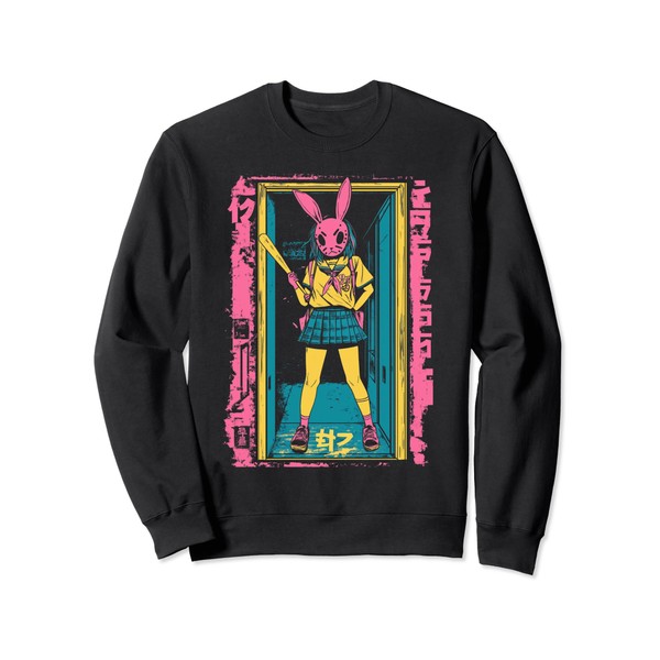 Creepy Girl Bunny Grunge Slasher Pastel Goth Anime Horror Sweatshirt