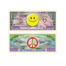 Smiley Face Million Dollar Bill With Bill Protector