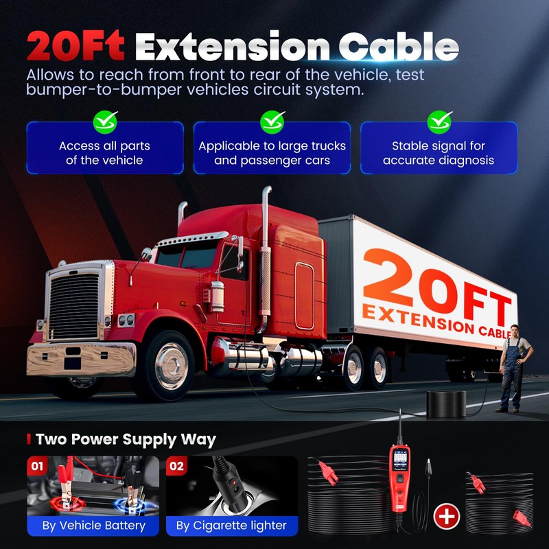 Autel PowerScan Automotive Circuit Tester, Power Circuit Probe Tool, 12-24V