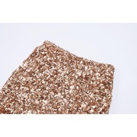 OThread & Co. Women's Sparkly Sequin Skirt Stretchy Bodycon Night Out Party Skirt (XX-Large, Rose Gold)