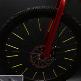 MACHSWON 2 pack of Bicycles Reflective Spokes Mountain Bike Colorful Warning Reflective Strip Bicycle Wind and Fire Wheel Steel Wire Reflective Strip Yellow