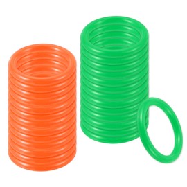 PATIKIL 2" Plastic Ring-Toss Rings for Bottles, 100 Pack Carnival Rings Plastic Hoops for Speed and Agility Practice Outdoor Party Favor, Orange/Green