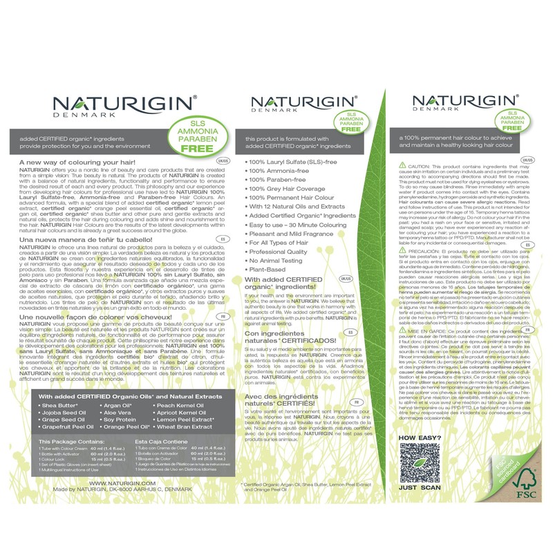 Naturigin Permanent Hair Color, 5.3 Warm Brown, Ammonia Free, 100%
