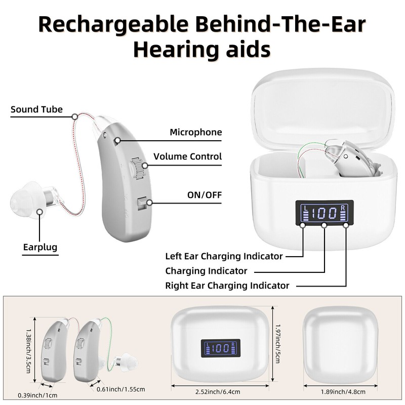 K&FCOPTEE Rechargeable Hearing Aids for Seniors OTC & Volume-Control