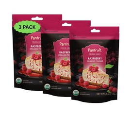 Panfruit Organic Freeze-Dried Raspberry Powder – 3-Pack (3.5 oz Each) – Non-GMO, No Sugar Added, Gluten-Free, Vegan-Friendly, Product of Ukraine